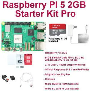 Raspberry Pi 5 2GB Starter Kit Pro White