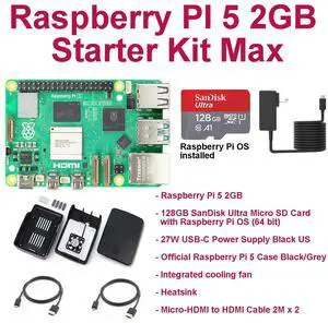 Raspberry Pi 5 2GB Starter Kit Max Black Raspberry Pi 5 2GB Starter Kit Max Black