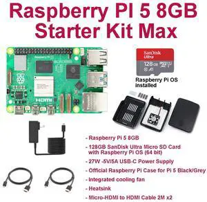 Raspberry PI 5 8GB Starter Kit Max Black Raspberry PI 5 8GB Starter Kit Max Black