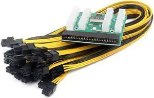 Server Power Conversion Board 12 Ports Breakout Board Plus 12Pcs 6Pin 50cm image Cables with Toggle Switch - OEM