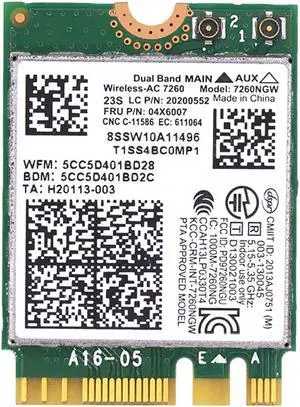 for Lenovo T440 X240 Y40 Y70 Y50 7260AC Wireless Network Card 4.0 Bluetooth 04X6007