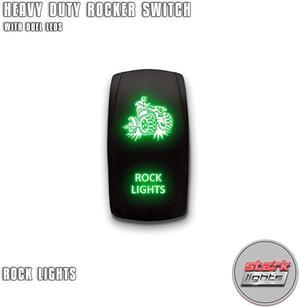 ATV ROCK LIGHTS - Green -  5-PIN Laser Etched LED Rocker Switch Dual Light - 20A 12V ON/OFF