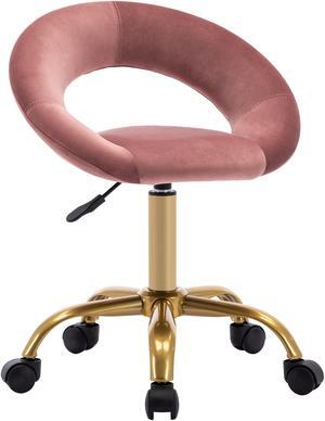 Duhome Swivel Rolling Chair, Velvet Home Office Chair Adjustable Hydraulic with Backrest for Salon Tattoo Office Massage Medical Facial Spa