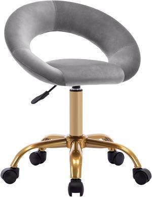 Duhome Swivel Rolling Chair, Velvet Home Office Chair Adjustable Hydraulic with Backrest for Salon Tattoo Office Massage Medical Facial Spa