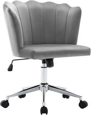 Duhome Modern Home Office Chair Velvet Fabric Desk Chair Adjustable Swivel Accent Chair with Metal Base