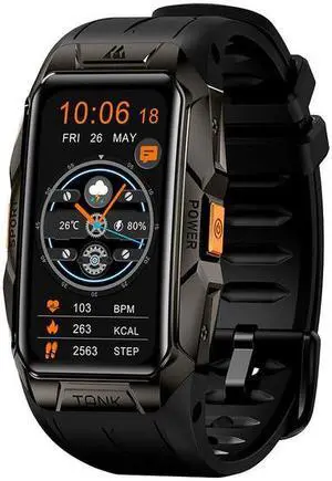 KOSPET Tank X1 Men's Smartwatch, 3D Curved AMOLED Display, 50 Days Battery Life, 5ATM/IP69K Water Resistant Watch, 70 Sport Modes