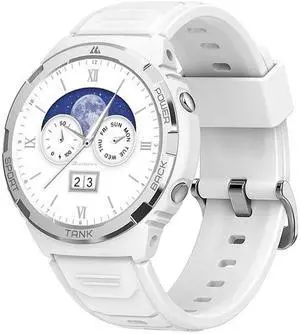 KOSPET Tank S1 Men's and Women's Smartwatch, Answer/Dial, 1.3-inch AMOLED Screen, 70 Modes, Android iOS White