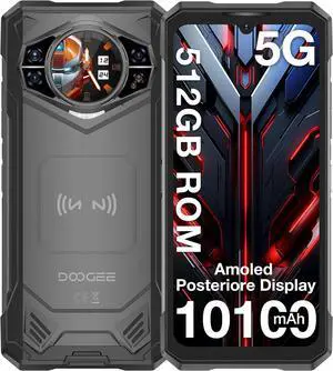 DOOGEE S200 X Rugged Smartphone 5G, 32GB+512GB, 1.32 Rear Display, 10100mAh, 6.72 FHD+120Hz, Android 14, MTK Dimenth 7050 Octa-Core, 100MP+20MP+ 20MP Camera, WIFI6/NFC/BT5.2/GPS