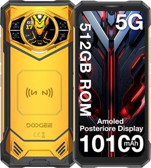 DOOGEE S200 X Rugged Smartphone 5G, 32GB+512GB, 1.32 Rear Display, 10100mAh, 6.72 FHD+120Hz, Android 14, MTK Dimenth 7050 Octa-Core, 100MP+20MP+ 20MP Camera, WIFI6/NFC/BT5.2/GPS Yellow