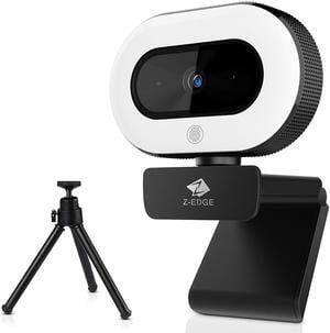 Z-EDGE ZW560D Full HD 1080P Webcam Auto Focus Web Camera for PC/Desktop/Laptop, Built-in Full Directional Microphone, Plug & Play, Compatible with Windows/Android/MAC OS, With Tripod