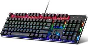 Z-EDGE UK104 104 Keys USB Wired Mechanical Gaming Keyboard, with Rainbow RGB Backlit, Outemu Brown Switches