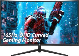 2K 165Hz Curved Monitor, 27 Inch QHD 2560x1440p 144Hz Gaming Monitor with  AMD FreeSync, Flicker-Free, 2X HDMI 2.0, DP 1.4, Ultra-Thin Frameless 1800R