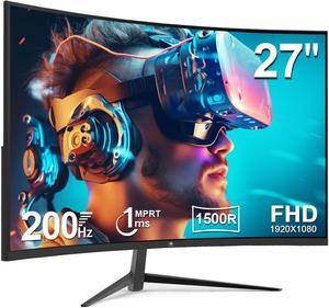 Z-EDGE 27 inch 1920 x 1080 Full HD 200 Hz 1 ms Curved Gaming Monitor, HDMI 2.1, DisplayPort 1.4, FreeSync, Support VESA Mount