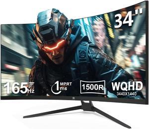 Z-EDGE UG34 34" UWQHD 3440 x 1440 Ultra Wide 21:9 165Hz 1ms 2K Curved Gaming Monitor, 300cd/m², FreeSync, PBP & PIP Mode, 2 x DisplayPort, 2 x HDMI, Support VESA Mount