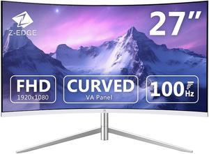 Z-EDGE 27" 1080P Full HD 1920 x 1080 100Hz Curved Monitor, HDMI + VGA, Eye Care Technology