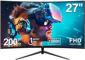 Z-EDGE 27 inch 1080P Full HD 1920 x 1080 200Hz 1ms Curved Gaming Monitor, 16.7 Million Display Colors, FreeSync, HDR10, Ultra-Slim Bezel, HDMI 2.1 + DisplayPort 1.4