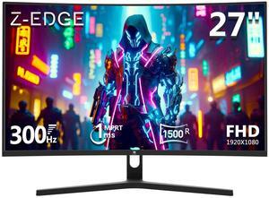 Z-EDGE 27 inch 1080P Full HD 1920 x 1080 300Hz 1ms Curved Gaming Monitor, 16.7 Million Display Colors, FreeSync, HDR10, Ultra-Slim Bezel, HDMI x 2, DisplayPort x 2