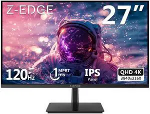 Z-EDGE 27 inch 4K UHD 3840x2160 120Hz 1ms IPS Gaming Monitor, HDMI x2, DisplayPort x2
