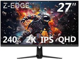Z-EDGE 27" 2K QHD 2560x1440 240Hz 1ms IPS Gaming Monitor, 400cd/m², HDMI x2, DisplayPort x2