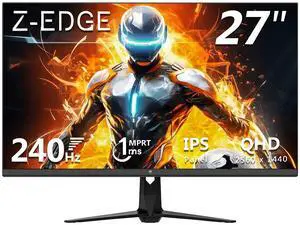 Z-EDGE UG27QS 27" 2K QHD 2560x1440 240Hz 1ms IPS Gaming Monitor, 400cd/m², HDMI x2, DisplayPort x2