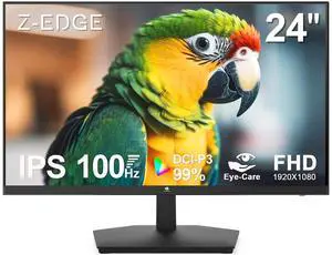 Z-EDGE U24I 24" Full HD 1920 x 1080 100Hz 5ms HDMI VGA Eye Care with Low Blue-Light Ultra Thin Frame LED Backlit IPS Monitor
