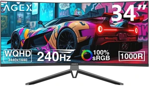 Z-EDGE AGEX AG34S 34" Ultrawide WQHD 3440x1440 240Hz 1ms 1000R Curved Gaming Monitor, HDR10, FreeSync, PIP/PBP, HDMI x2, DP x2 Z-EDGE AGEX AG34S 34" Ultrawide WQHD 3440x1440 240Hz 1ms 1000R Curved Gaming Monitor, HDR10, FreeSync, PIP/PBP, HDMI x2, DP x2