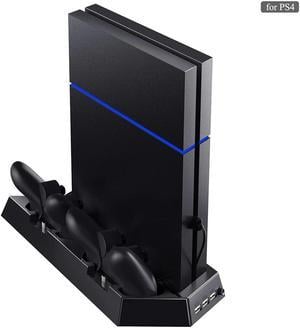 PS4 Vertical Stand with Cooling Fan Cooler Dual Controller Charger Dock Charging Station 3 USB Ports Hub for SONY Playstation 4