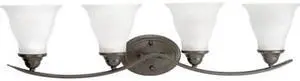 Trinity Bath Vanity, 4-Light, Antique Bronze, Etched Glass, 33.25"W (P3193-20 13DLK)