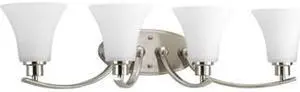 Joy Bath Vanity, 4-Light, Brushed Nickel, Etched Glass, 30"W (P2003-09 1KLWU)