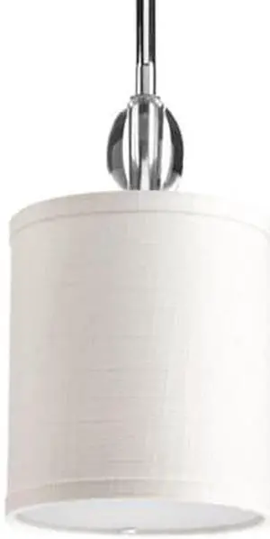 Status Mini-Pendant, 1-Light, Polished Chrome, Off-White Textured, 6"W (P5031-15 1RHAW)