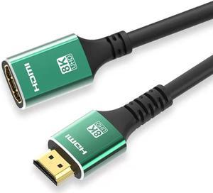 HDMI 2.1 Extension Cable Male to Female Ultra-HD UHD 8K 60hz 4K 120hz Cable 48Gbs with Audio & Ethernet HDMI Cord