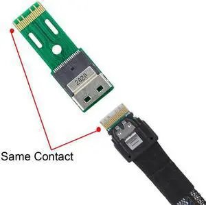 Xiwai Cable PCI-E Slimline SAS 4.0 SFF-8654 4i 38pin to SFF-8654 38pin Male to Female Extender Adapter Test Tools