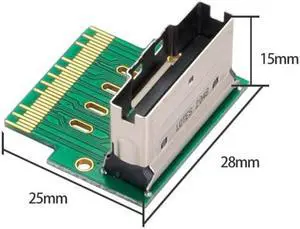 Jimier Cable PCI-E Slimline SAS 4.0 SFF-8654 8i 74pin to SFF-8654 74pin Male to Female Extender Adapter Angled Test Tools