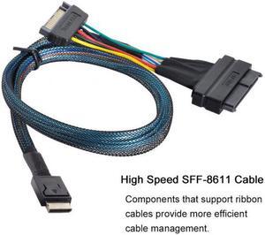 KAIBOXIXI Oculink SFF-8611 to U.2 U.3 SFF-8639 NVME PCIe PCI-Express SSD Cable for Mainboard SSD