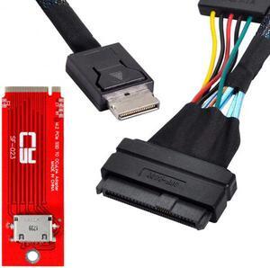 CYSM U.2 SFF-8639 Cable & PCI-E 3.0 M.2 M-key to Oculink SFF-8612 SFF-8611 Host Adapter for PCIe Nvme SSD 2260