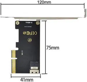 KAIBOXIXI PCI-E 4X to U.2 U2 Kit SFF-8639 to SFF-8654 Slimline SAS NVME PCIe SSD Adapter for Mainboard