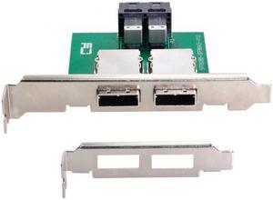 Jimier Cable Dual Ports Mini SAS SFF-8088 To Internal SAS HD SFF-8643 PCBA Female Adapter With Low Profile Bracket