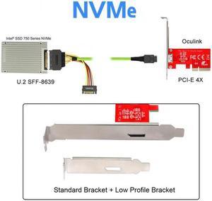 CYSM PCI-E 3.0 Express 4.0 x4 to Oculink External SFF-8612 SFF-8611 Host Adapter for PCIe SSD with Bracket