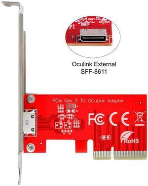 HKCY SF-032 PCI-E 3.0 Express 4.0 x4 to Oculink External SFF-8612 SFF-8611 Host Adapter for PCIe SSD with Bracket