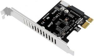 Jimier Cable 5Gbps Type-E USB 3.1 Front Panel Socket & USB 2.0 to PCI-E 1X Express Card VL805 Adapter for Motherboard