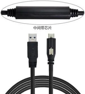Jimier 8m USB 3.1 Type-C Single Screw Locking to USB3.0 Data Cable Mount Type for Industrial Camera Recorder & Laptop PC & Disk