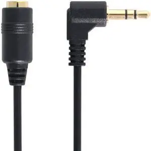 KAIBOXIXI 1Set 3/4 Poles Audio Stereo 90 Degree Right Angled 3.5mm Male to Female Extension Cable
