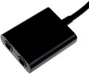 CYSM Dual Port Toslink Digital Optical Audio Splitter Adapter  Fiber Optic Audio Cable 1 In 2 Out Black