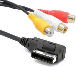 Jimier Cable AMI MMI to 3 RCA Audio Video Cable Female DVD video and audio input cable For Audi A1 A7 A8 VW Car