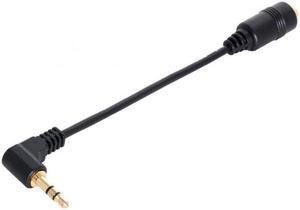 Chenyang Cable 90 degree right angled 3.5mm 3poles Audio Stereo Male to Female Extension Cable 10cm Black