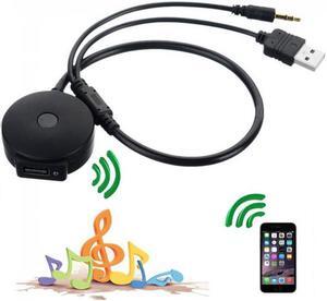 Jimier Cable USB & 3.5mm AUX to Bluetooth Audio Aux & USB Female Adapter Cable For Car BMW