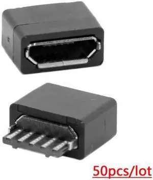 Xiwai Cable 50Pcs Type B Micro USB Female 5 Pin Jack Port Socket Connector Solder Type Repair Parts