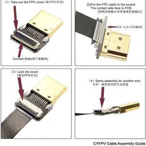 Xiwai Cable CYFPV HDMI Type A Male Connector Right Angled 90 Degree for FPV HDTV Multicopter Aerial Photography