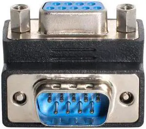 KAIBOXIXI Up Angled 270 degree  RS232 D-Sub 9Pin Male screw type To Female Nut type extension Adapter