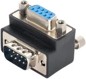 Xiwai Cable Up Angled 270 degree  RS232 D-Sub 9Pin Male screw type To Female Nut type extension Adapter